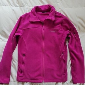 Columbia Fleece Jacket Hot Pink Women's Long Sleeve Full Zip Size Medium